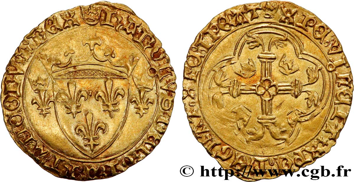 CHARLES VII LE VICTORIEUX Écu d or à la couronne ou écu neuf 18/05/1450 Toulouse TTB+