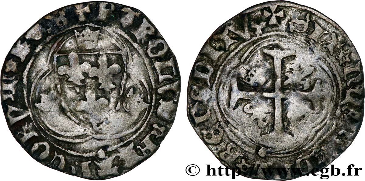 CHARLES VII LE VICTORIEUX Blanc à la couronne n.d. Limoges TB+