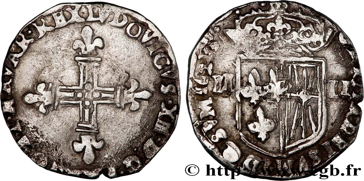 LOUIS XIII  Quart d écu de Navarre 1622 Saint-Palais SS