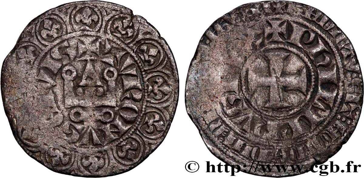 PHILIPPE IV LE BEL Gros tournois à l&nbsp;O long n.d. s.l. TB+