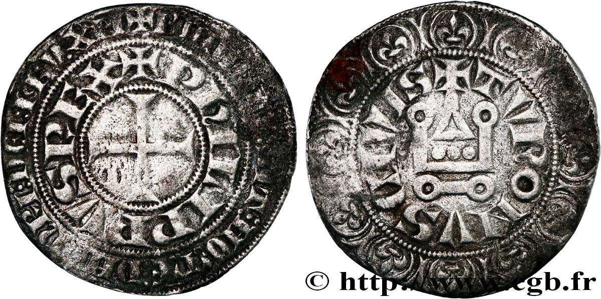 PHILIPPE IV LE BEL Gros tournois à l&nbsp;O rond n.d. s.l. TTB