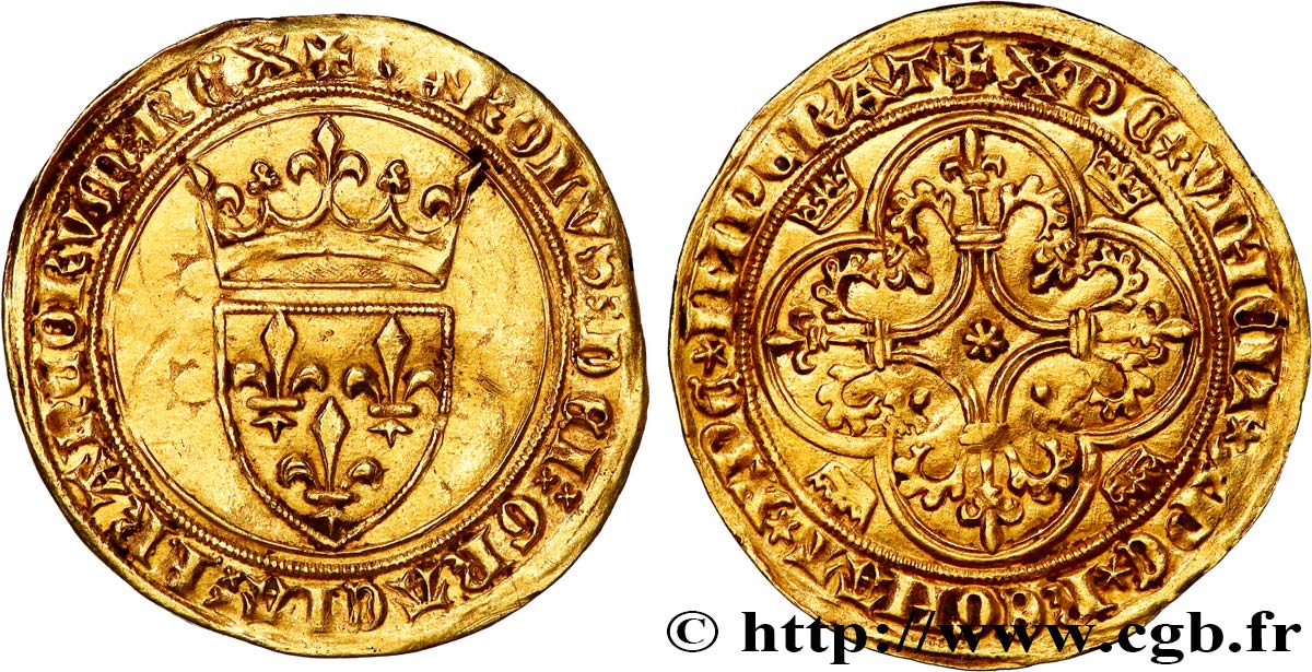CHARLES VI LE FOU OU LE BIEN AIMÉ Écu d&nbsp;or à la couronne n.d. Paris TTB+
