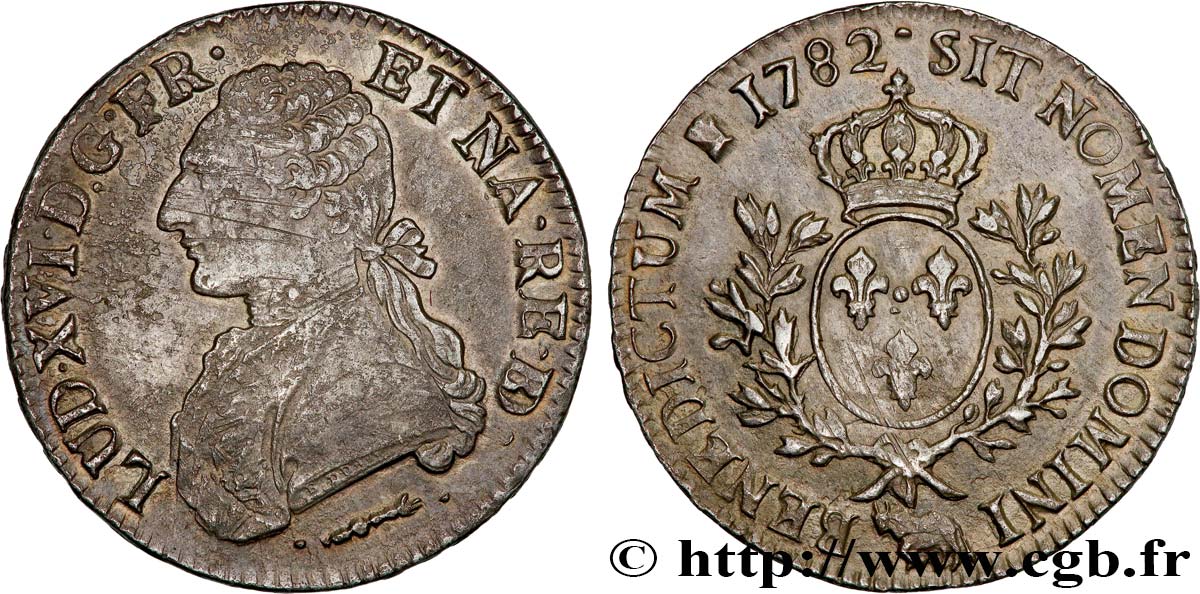 LOUIS XVI Écu aux branches d olivier 1782 Pau TTB