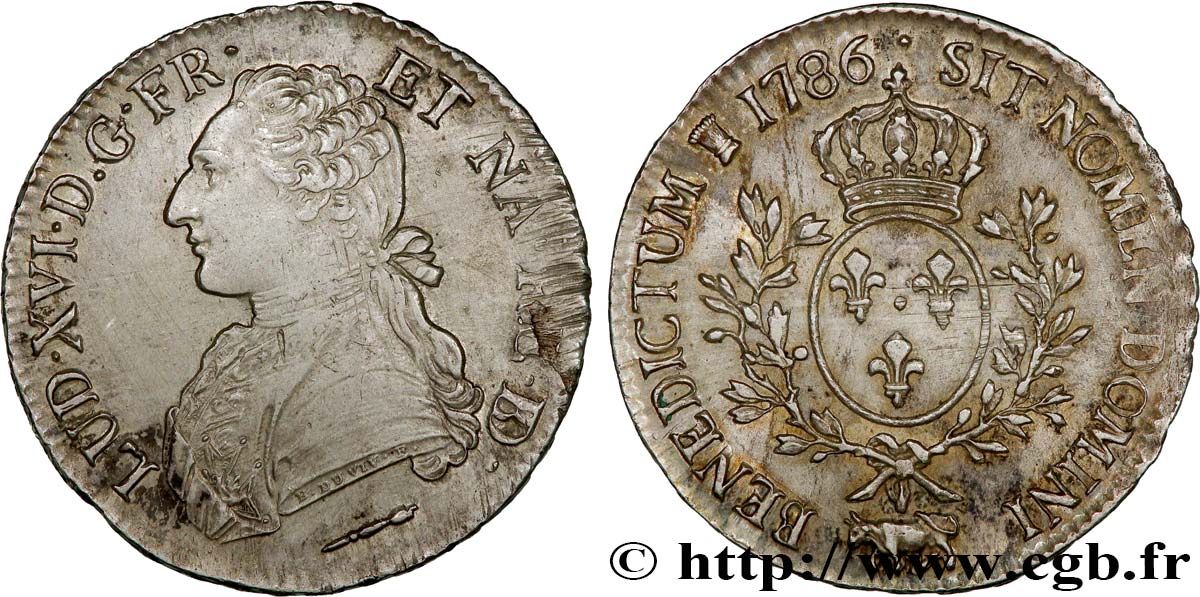 LOUIS XVI Écu aux branches d olivier 1786 Pau AU