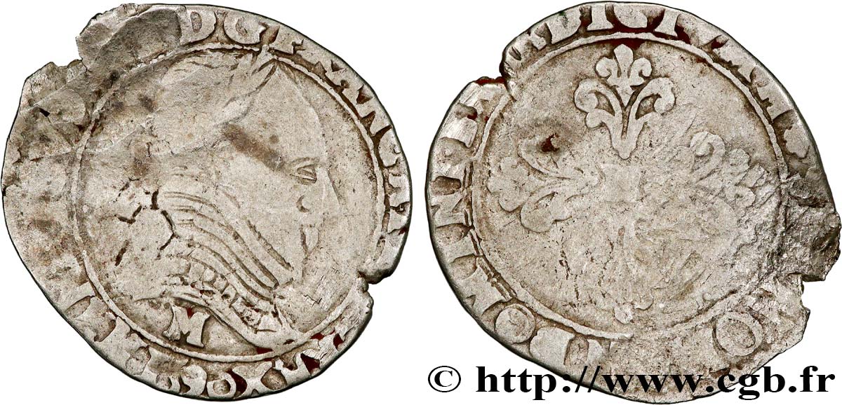 THE LEAGUE. COINAGE IN THE NAME OF HENRY III Demi-franc au col plat 1590 Toulouse F