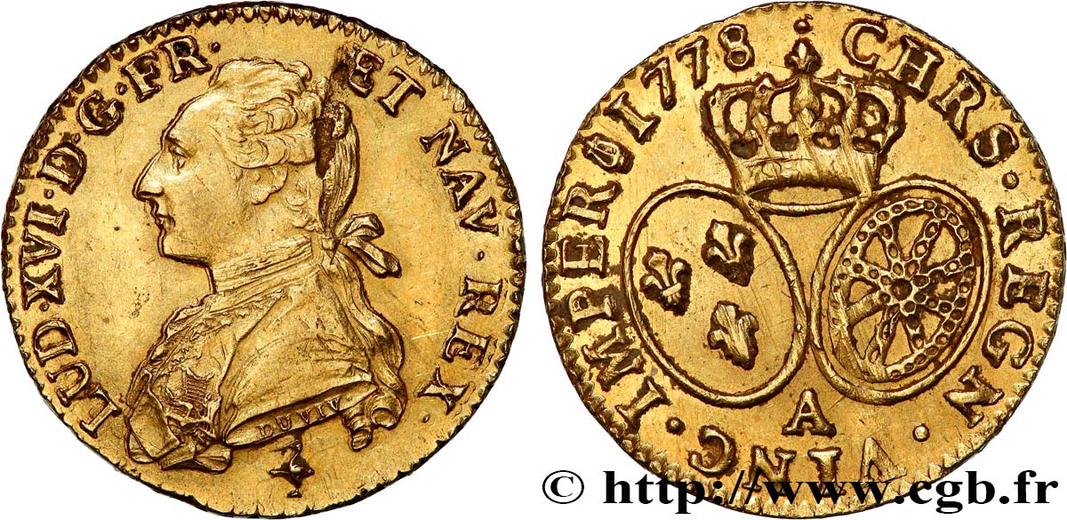 LOUIS XVI Louis d’or aux écus ovales 1778 Paris EBC