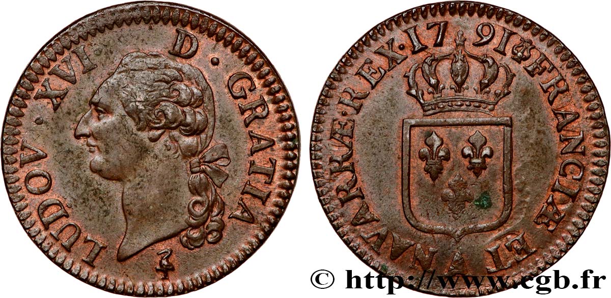 LOUIS XVI Sol dit  à l écu  1791 Paris TTB+