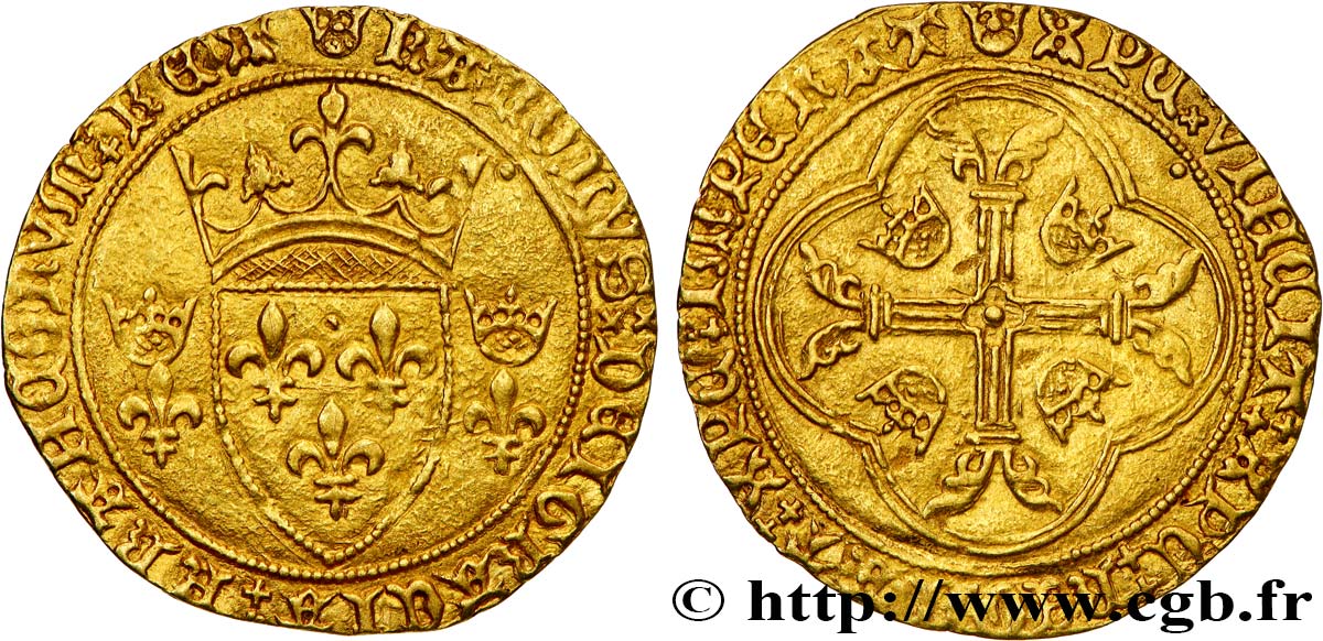 CHARLES VII LE VICTORIEUX Écu d&nbsp;or à la couronne ou écu neuf n.d. Montpellier TTB+