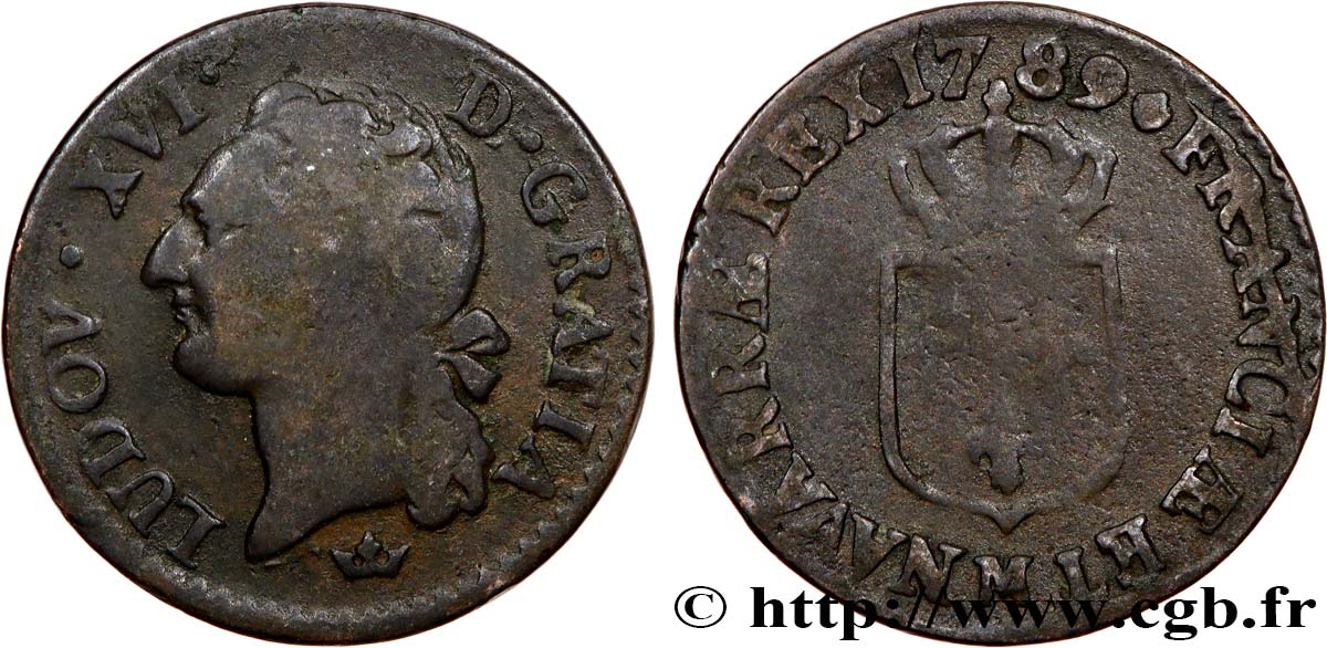 LOUIS XVI Demi-sol dit  à l écu  1789 Toulouse fSS
