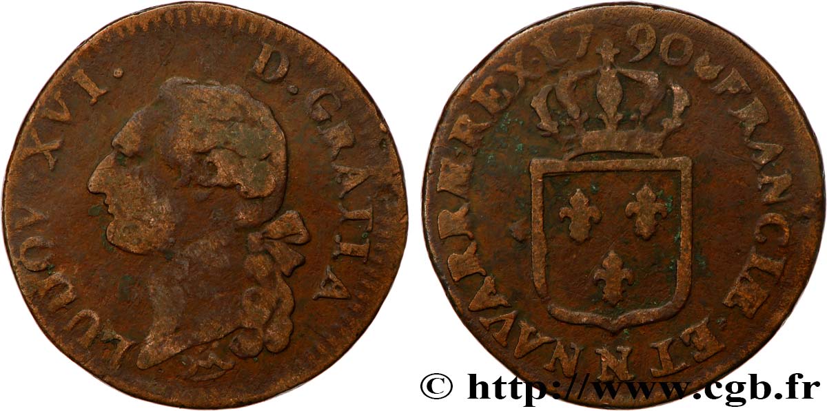 LOUIS XVI Sol dit  à l écu  1790 Montpellier TB