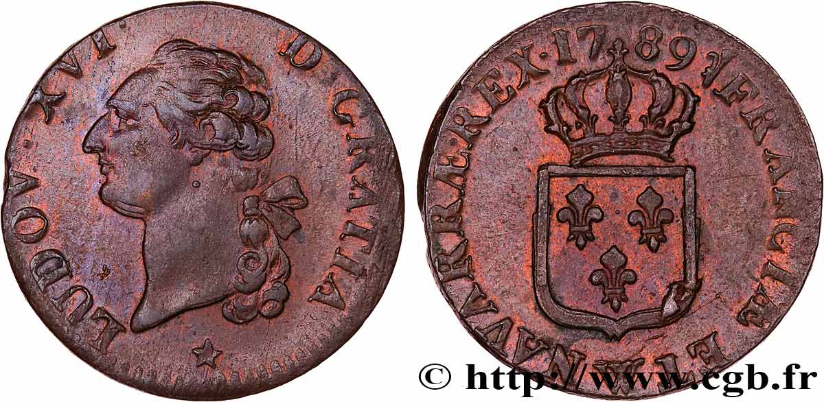 LOUIS XVI Sol dit &nbsp;à l&nbsp;écu&nbsp; 1789 Lille SUP