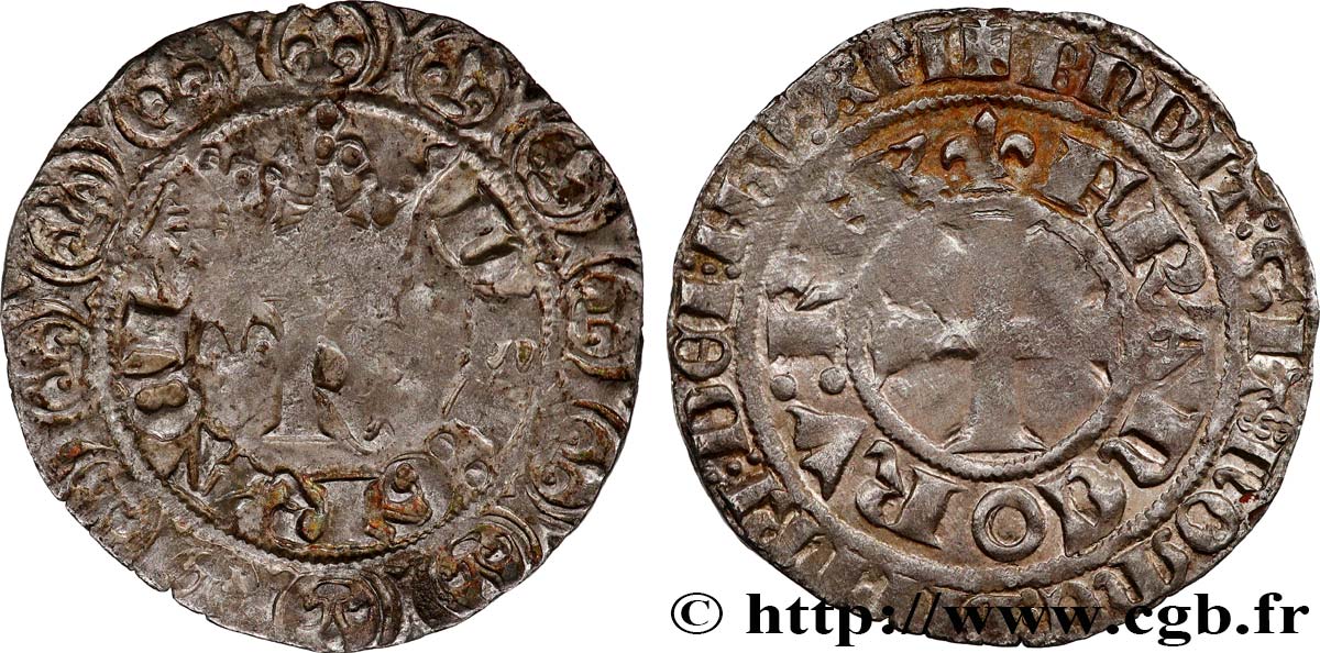 CHARLES V LE SAGE Blanc au K 20/04/1365  TB+