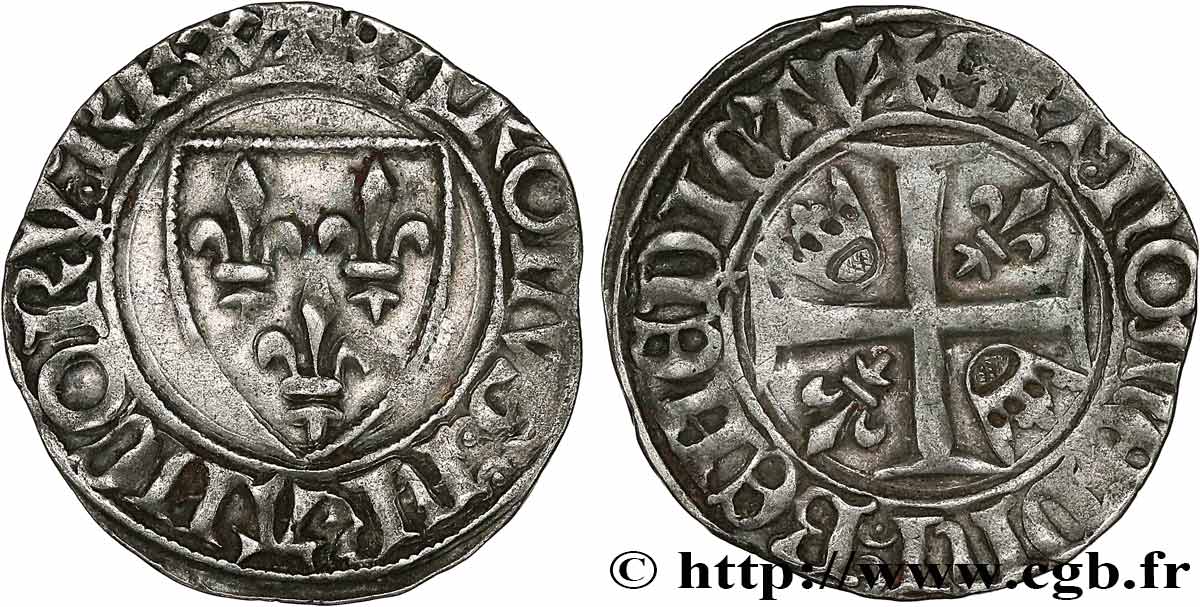 CHARLES VI LE FOU OU LE BIEN AIMÉ Blanc dit  guénar  n.d. Rouen TTB