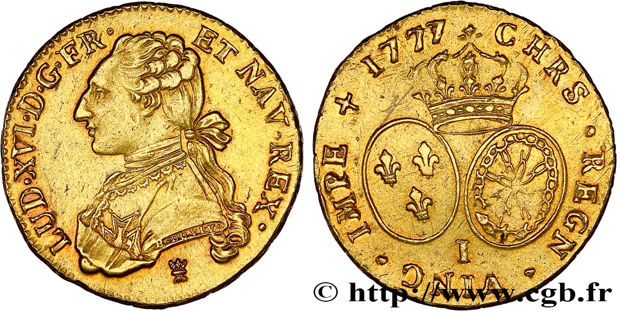 LOUIS XVI Double louis d’or aux écus ovales 1777 Limoges fVZ