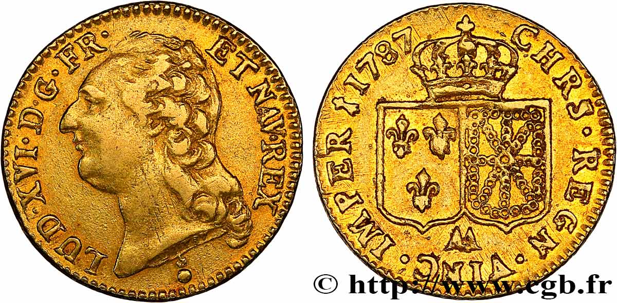 LOUIS XVI Louis d or aux écus accolés 1787 Metz XF/AU