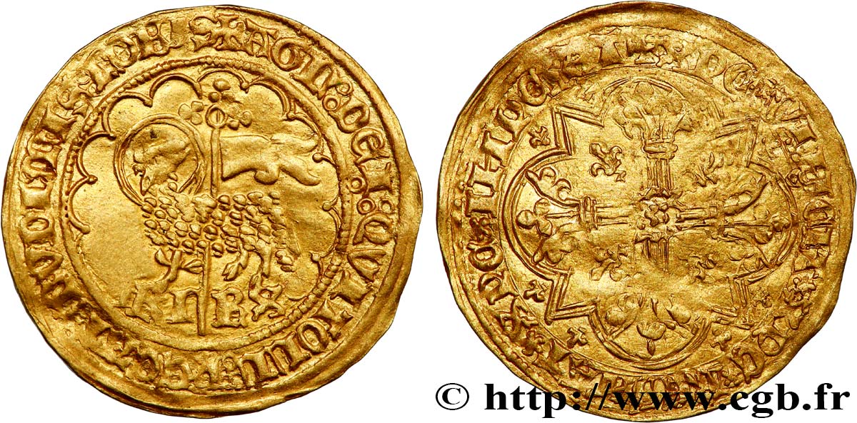 CHARLES VI  THE MAD  OR  THE WELL-BELOVED  Agnel d or n.d. Tours AU/XF