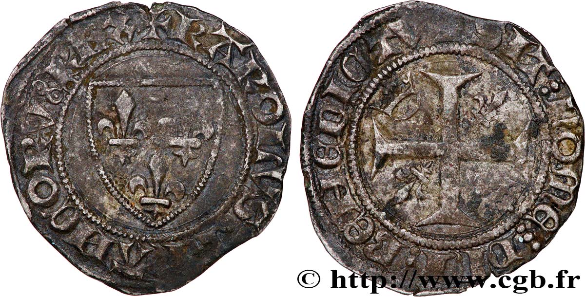 CHARLES VI LE FOU OU LE BIEN AIMÉ Blanc dit &nbsp;guénar&nbsp; n.d. Tournai TTB