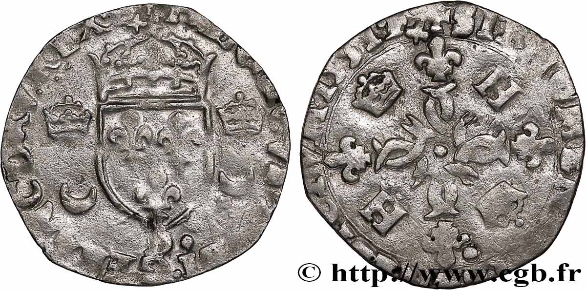 HENRI II Douzain aux croissants 1551 Lyon TB