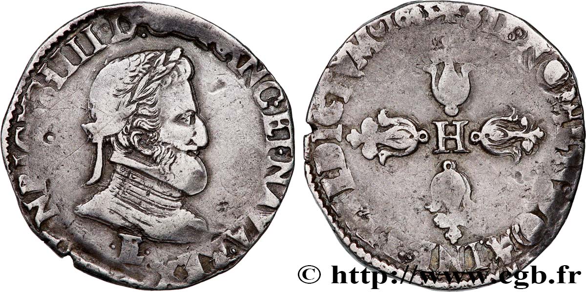 HENRY IV Demi-franc, 2e type de Tours 1603 Tours BC+