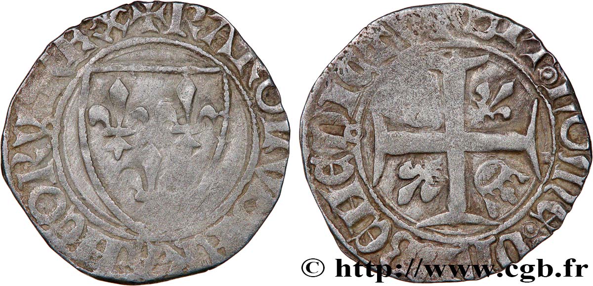 CHARLES VI  THE MAD  OR  THE WELL-BELOVED  Blanc dit  guénar  n.d. Rouen BC