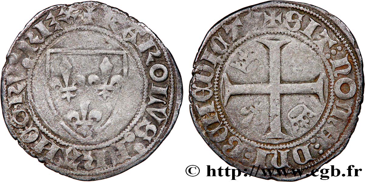 CHARLES VI LE FOU OU LE BIEN AIMÉ Blanc dit  guénar  n.d. Tournai TB+