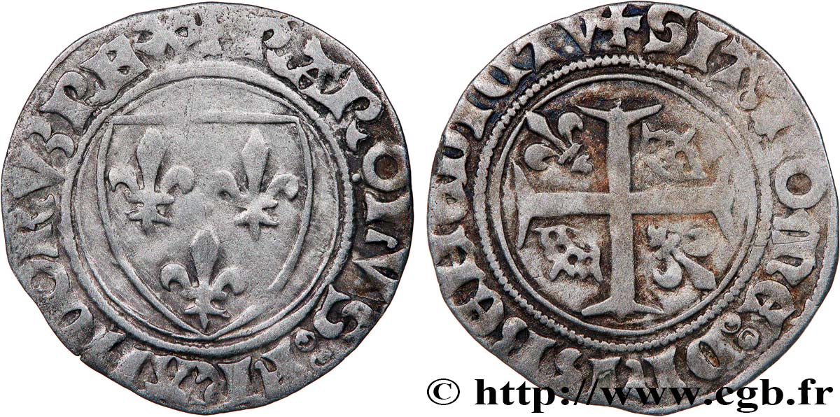 CHARLES VI LE FOU OU LE BIEN AIMÉ Blanc dit  guénar  n.d. Montpellier TB+