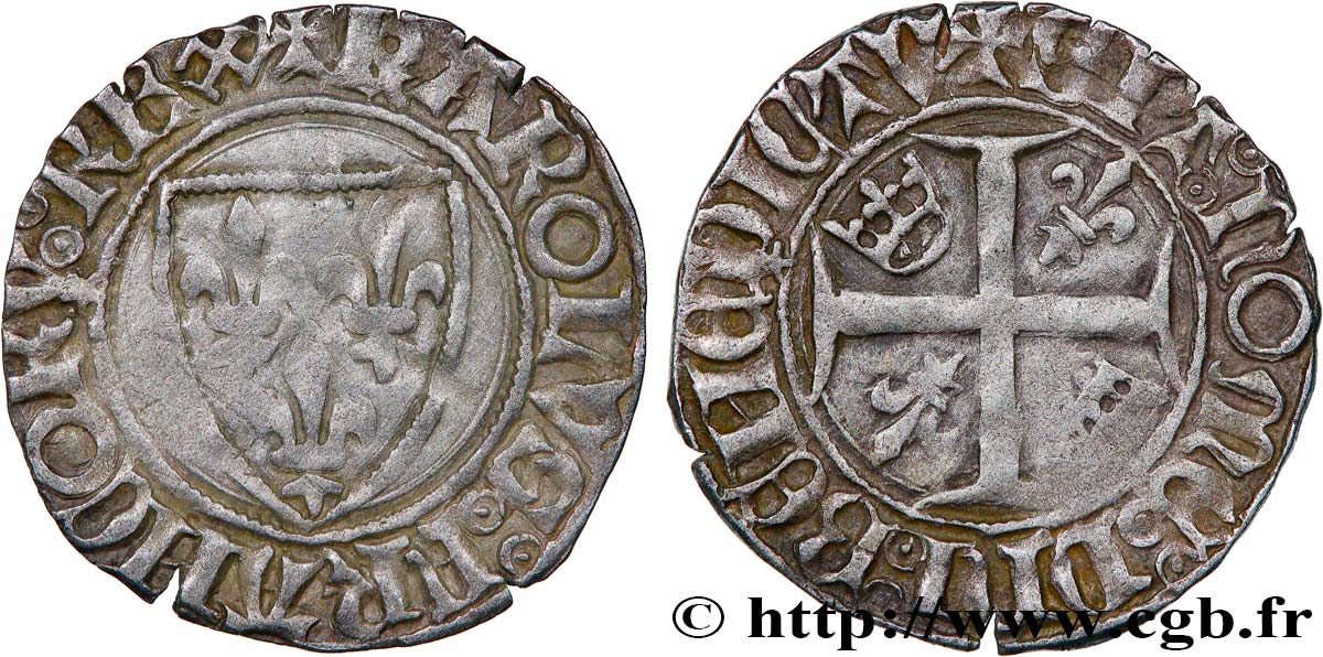 CHARLES VI LE FOU OU LE BIEN AIMÉ Blanc dit  guénar  n.d. Rouen TTB