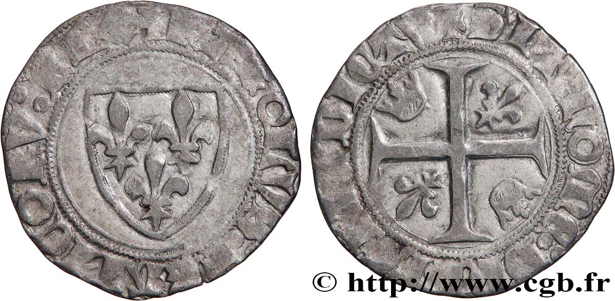 CHARLES VI LE FOU OU LE BIEN AIMÉ Blanc dit  guénar  n.d. Paris TB+