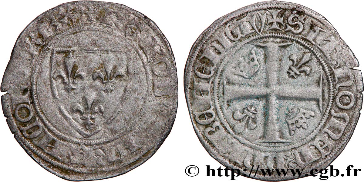 CHARLES VI LE FOU OU LE BIEN AIMÉ Blanc dit  guénar  n.d. Paris TB+