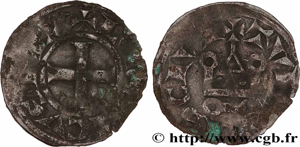 LOUIS VIII  THE LION  AND LOUIS IX  SAINT LOUIS  Denier tournois n.d. s.l. F