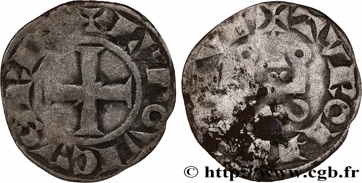 LOUIS VIII LE LION ET PREMIÈRE PARTIE DU RÈGNE DE LOUIS IX Denier tournois n.d. s.l. TB
