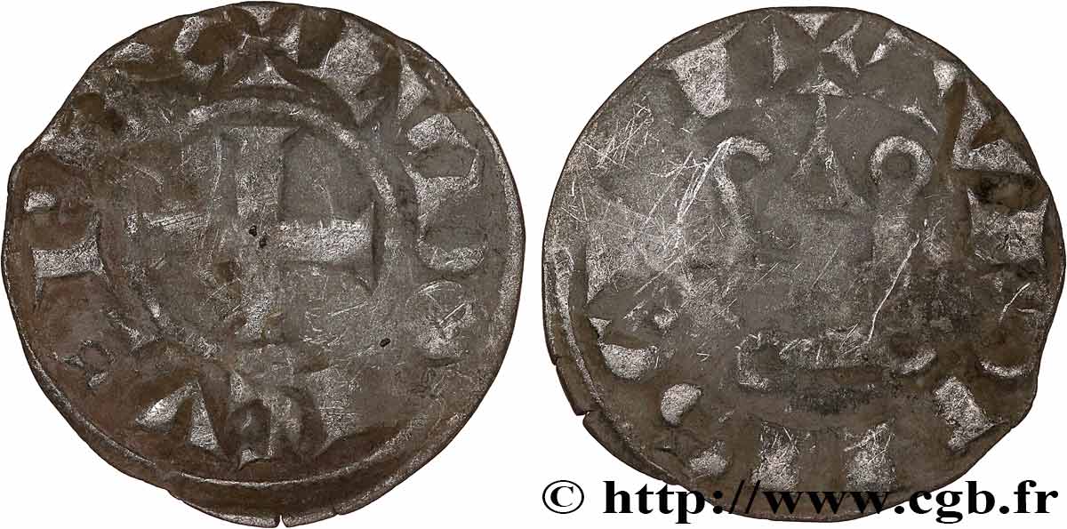 LOUIS VIII LE LION ET PREMIÈRE PARTIE DU RÈGNE DE LOUIS IX Denier tournois n.d. s.l. TB