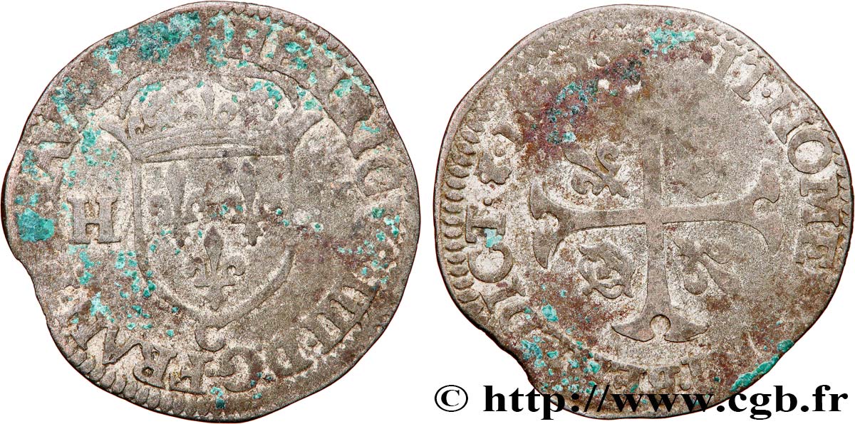 HENRI IV LE GRAND Douzain aux deux H, 2e type n.d. Saint-Lô TB+