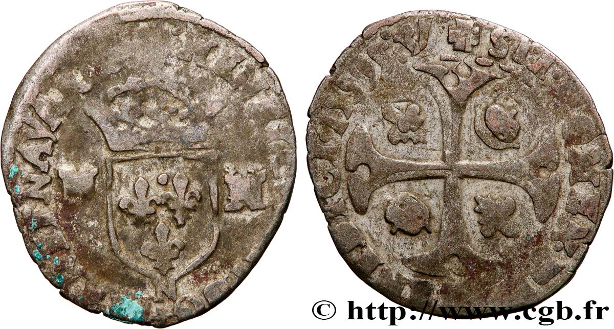HENRI IV LE GRAND Douzain aux deux H, 2e type 1595 Montpellier TB+