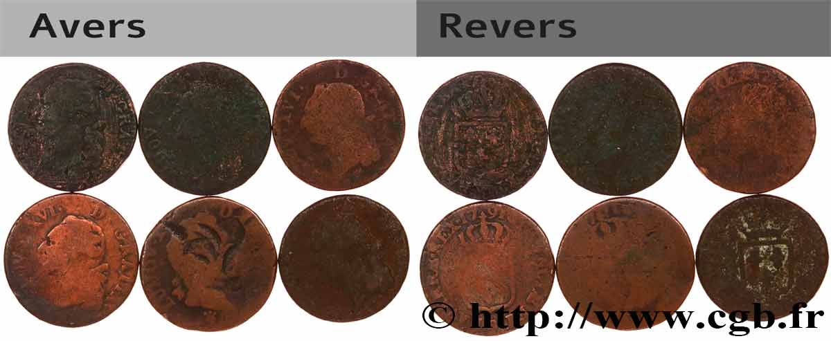 LOUIS XVI Sols dits  à l écu , lot de 6 ex. n.d. Ateliers divers lot