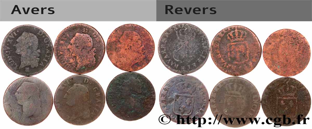 LOUIS XVI Sols dits  à l écu , lot de 6 ex. n.d. Ateliers divers lot