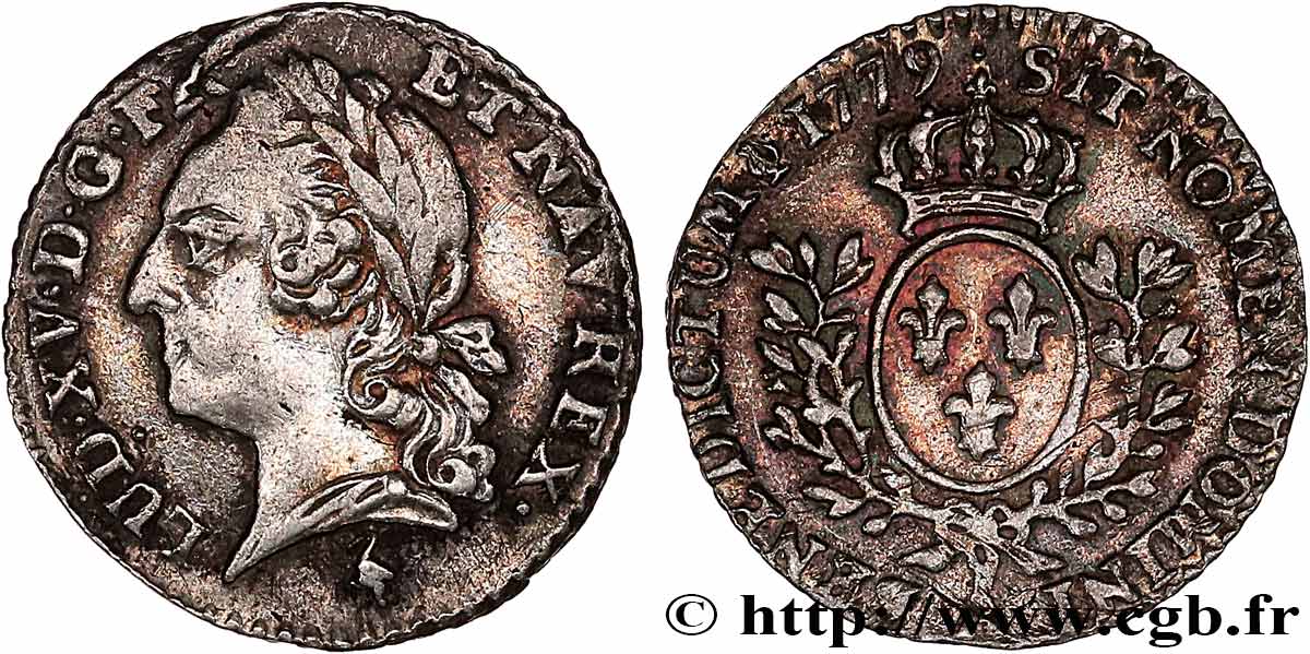 LOUIS XVI Vingtième d écu aux branches d olivier, buste lauré 1779 Paris TTB