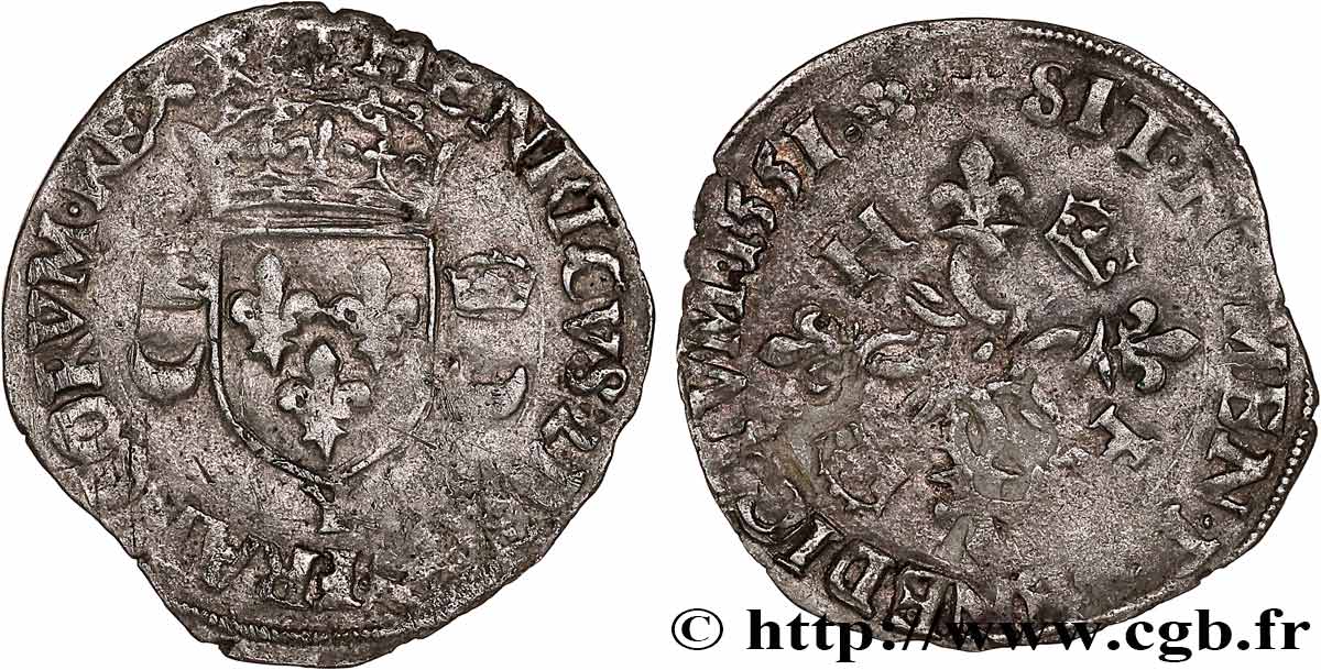 HENRY II Douzain aux croissants 1551 Limoges fSS