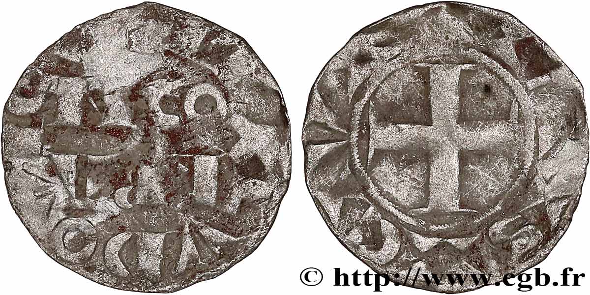 LOUIS VII LE JEUNE Denier parisis, 3e type n.d. Paris TB
