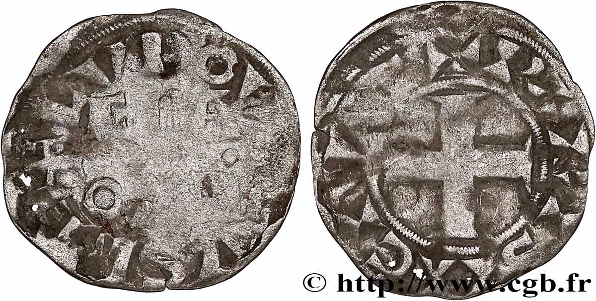 LUIS VII  THE YOUNG  Denier parisis, 3e type n.d. Paris BC