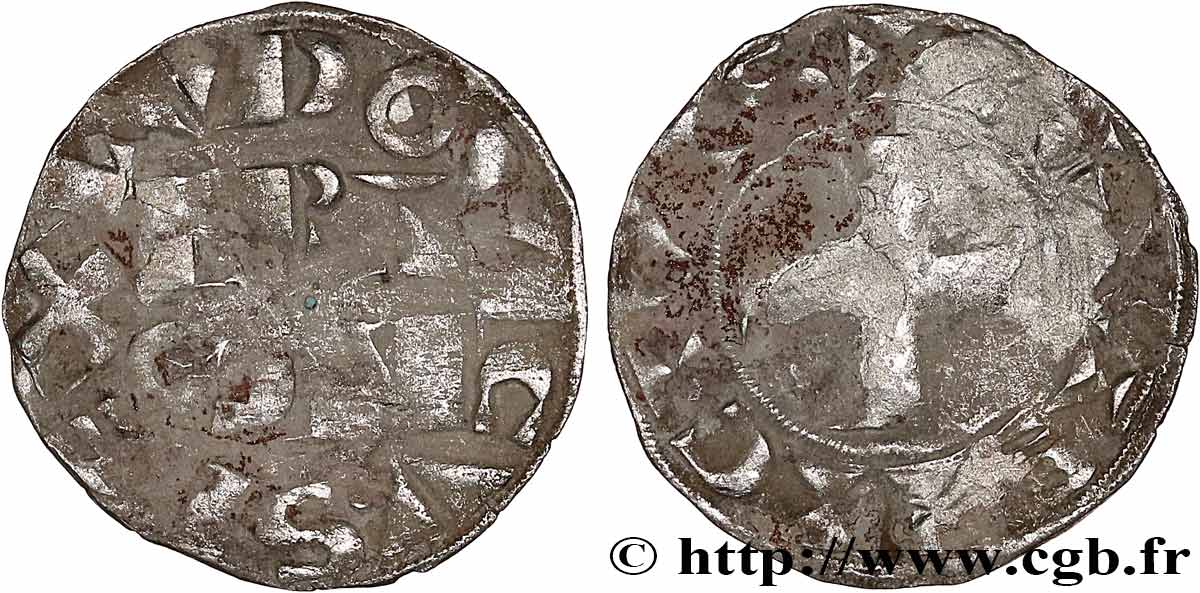 LOUIS VII LE JEUNE Denier parisis, 3e type n.d. Paris TB
