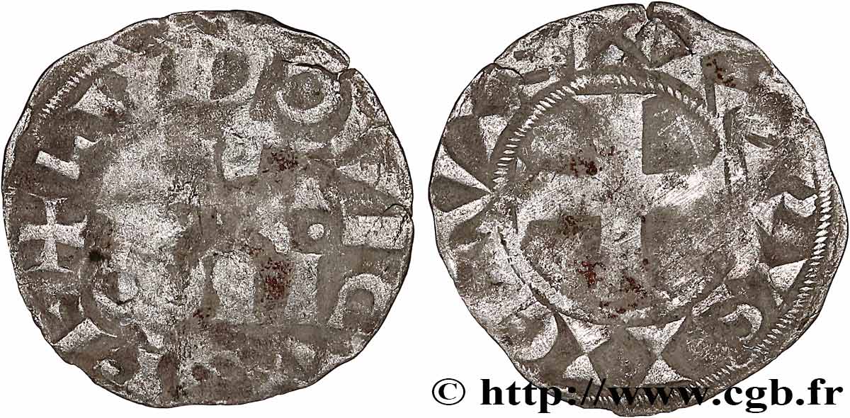 LOUIS VII LE JEUNE Denier parisis, 3e type n.d. Paris TB