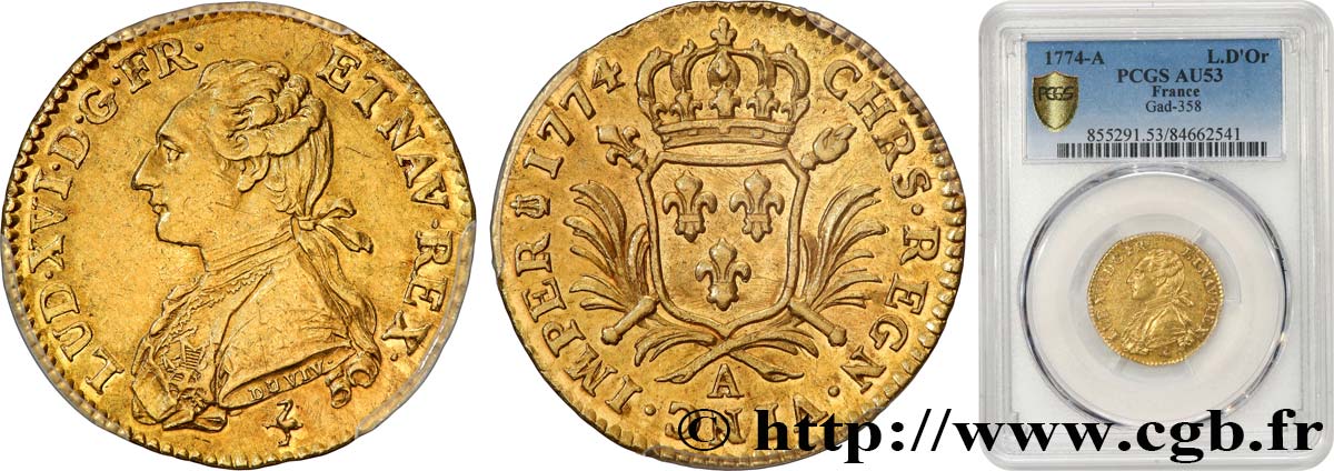 LOUIS XVI Louis d’or dit  aux palmes  1774 Paris MBC53
