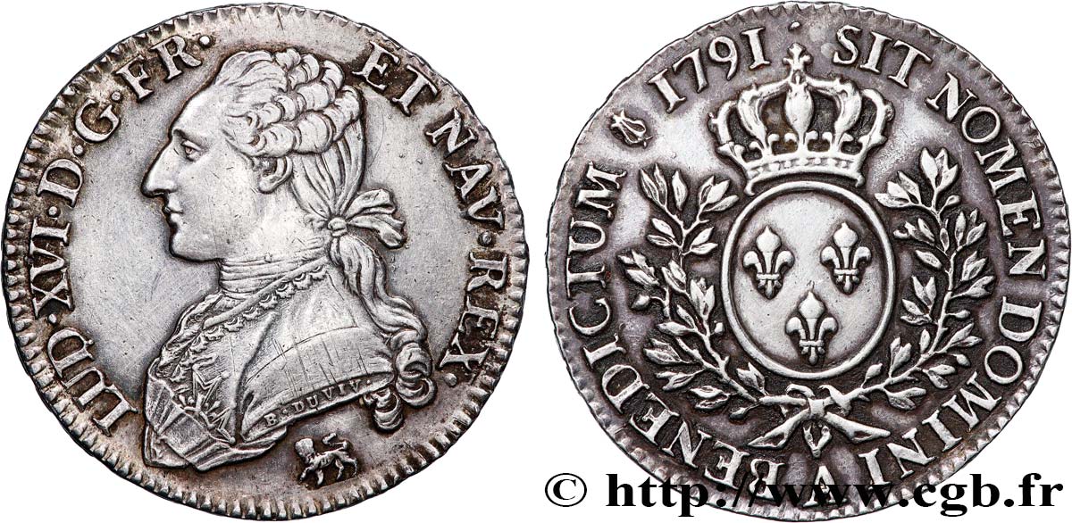 LOUIS XVI Demi-écu aux branches d olivier 1791 Paris AU