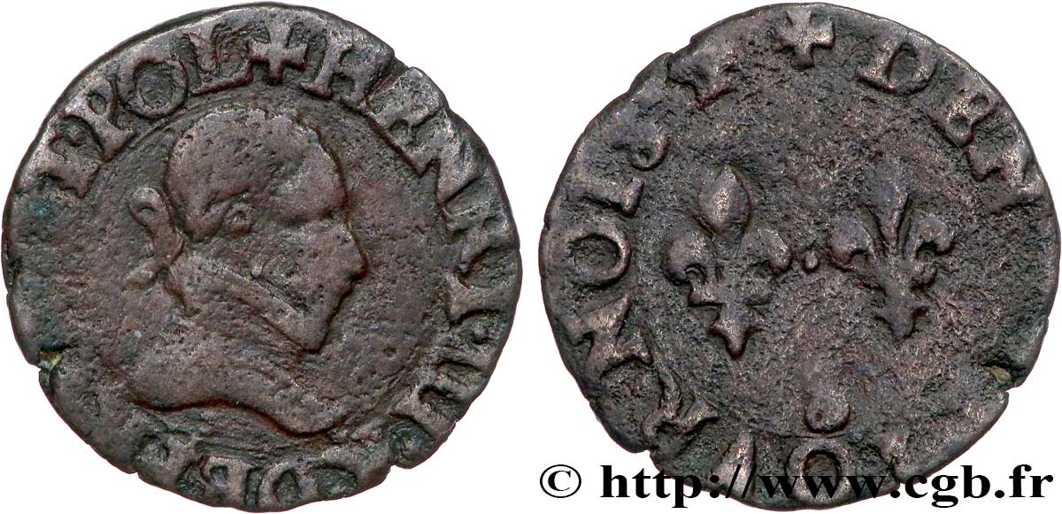 HENRY III Denier tournois, type de Troyes n.d. Troyes fSS