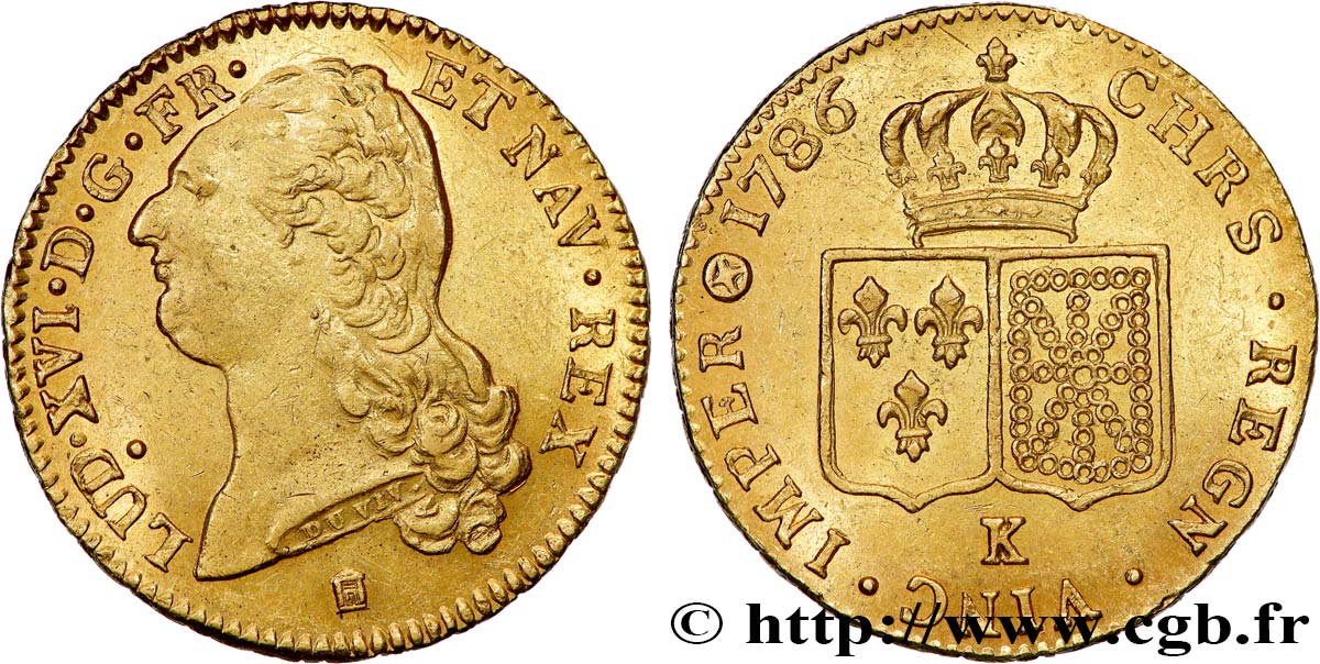 LOUIS XVI Double louis d’or aux écus accolés 1786 Bordeaux MS