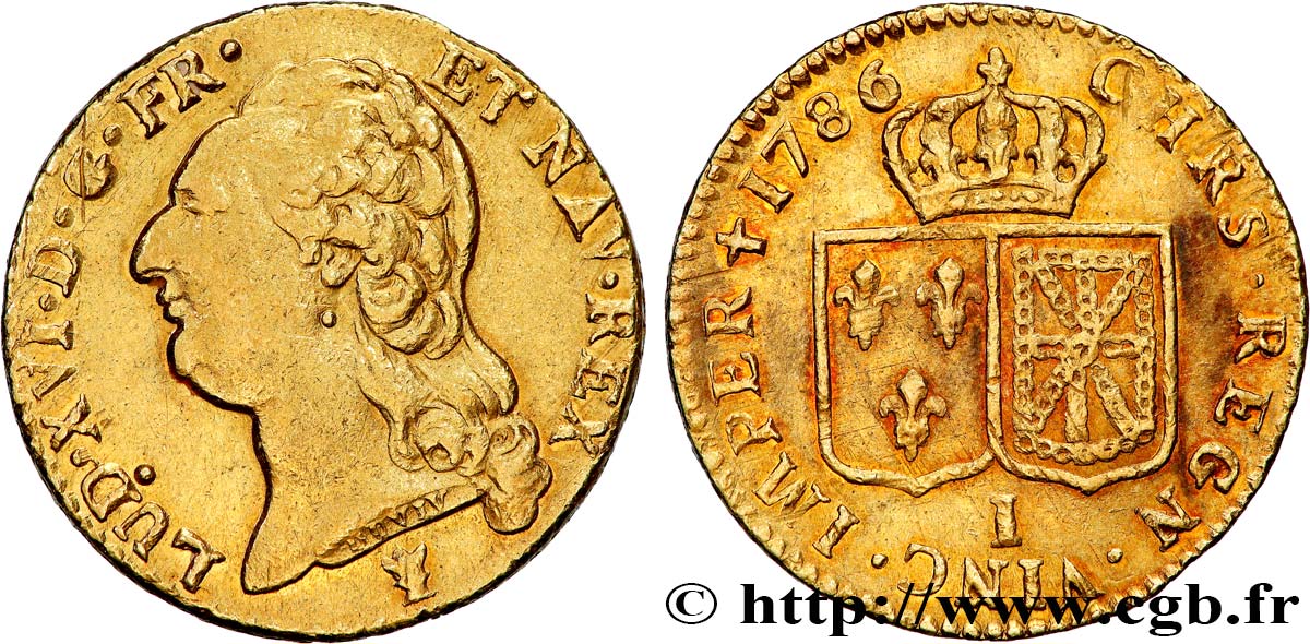 LOUIS XVI Louis d or aux écus accolés 1786 Limoges MBC+