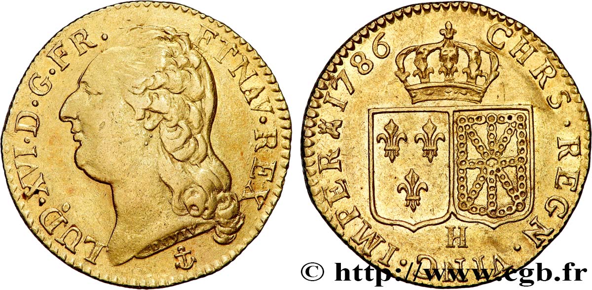 LOUIS XVI Louis d or aux écus accolés 1786 La Rochelle BB/SPL