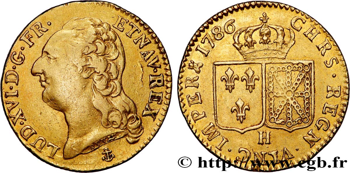 LOUIS XVI Louis d or aux écus accolés 1786 La Rochelle SS/fVZ