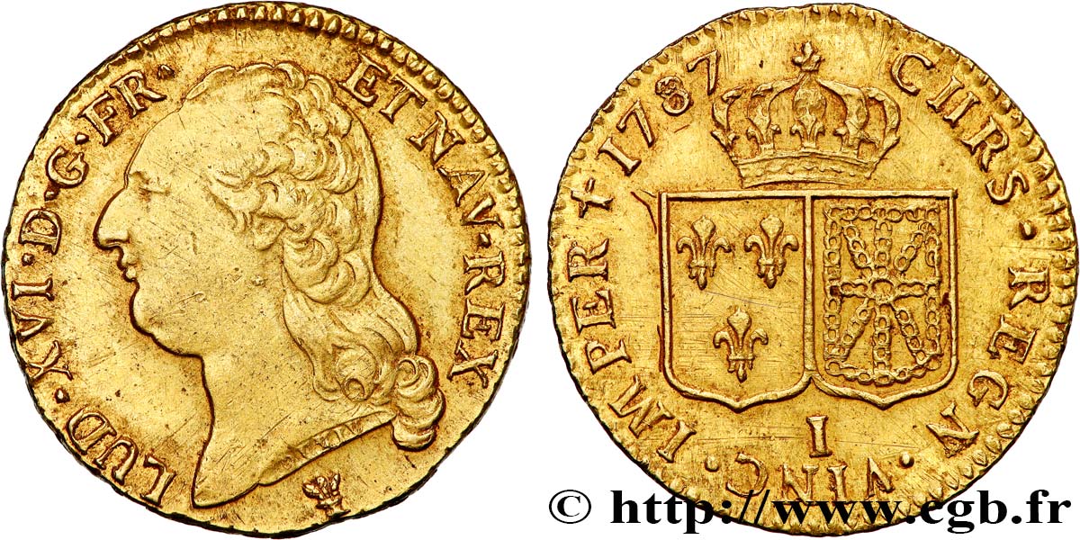 LOUIS XVI Louis d or aux écus accolés 1787 Limoges MBC/EBC